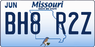 MO license plate BH8R2Z