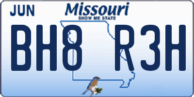 MO license plate BH8R3H