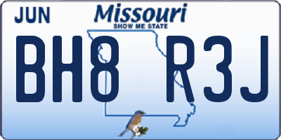 MO license plate BH8R3J