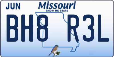 MO license plate BH8R3L