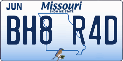 MO license plate BH8R4D