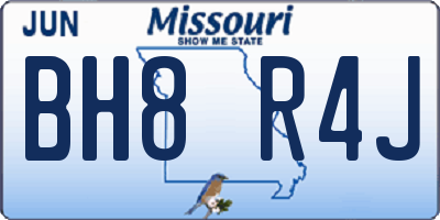 MO license plate BH8R4J