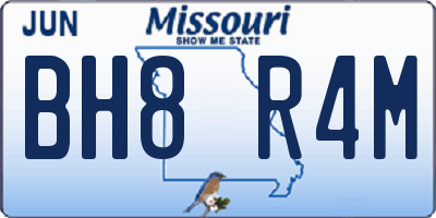 MO license plate BH8R4M