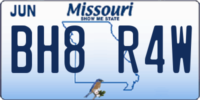 MO license plate BH8R4W