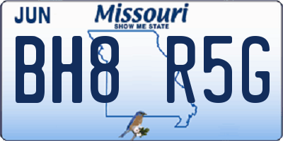 MO license plate BH8R5G