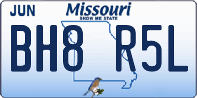 MO license plate BH8R5L