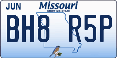 MO license plate BH8R5P