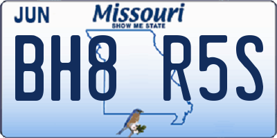 MO license plate BH8R5S