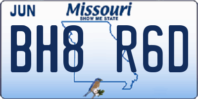 MO license plate BH8R6D