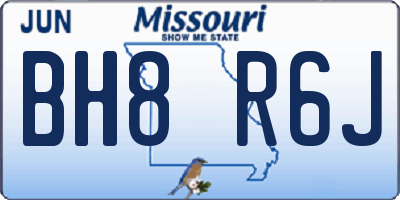 MO license plate BH8R6J