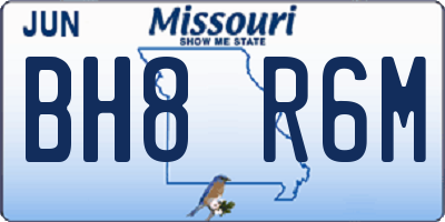 MO license plate BH8R6M