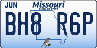 MO license plate BH8R6P