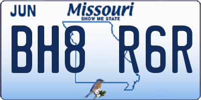 MO license plate BH8R6R
