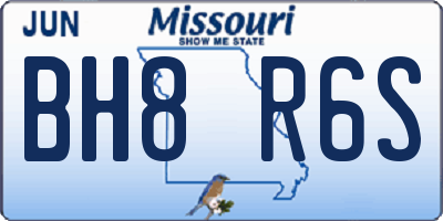 MO license plate BH8R6S