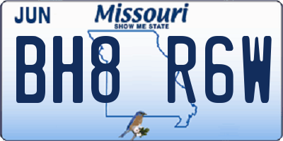 MO license plate BH8R6W