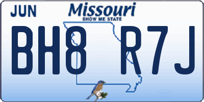 MO license plate BH8R7J