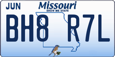 MO license plate BH8R7L