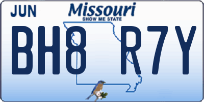 MO license plate BH8R7Y