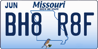 MO license plate BH8R8F