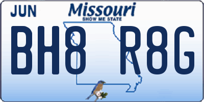MO license plate BH8R8G