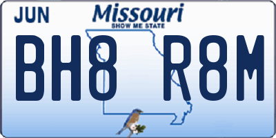 MO license plate BH8R8M