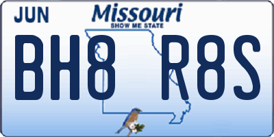 MO license plate BH8R8S