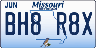 MO license plate BH8R8X