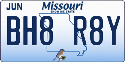 MO license plate BH8R8Y