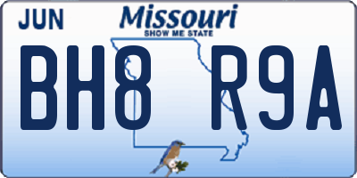 MO license plate BH8R9A