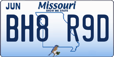 MO license plate BH8R9D