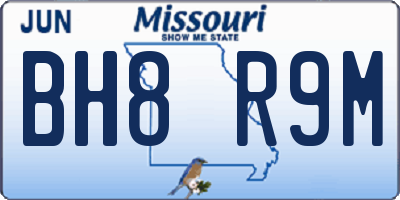 MO license plate BH8R9M