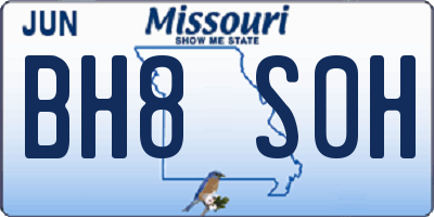 MO license plate BH8S0H