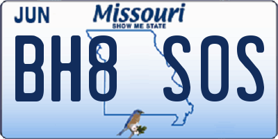 MO license plate BH8S0S