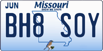 MO license plate BH8S0Y