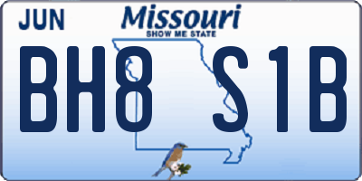 MO license plate BH8S1B