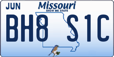 MO license plate BH8S1C