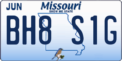 MO license plate BH8S1G
