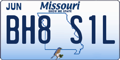 MO license plate BH8S1L