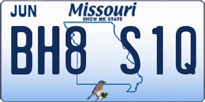 MO license plate BH8S1Q