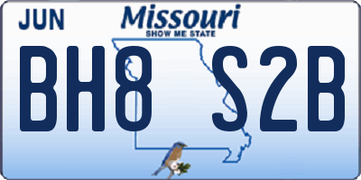 MO license plate BH8S2B