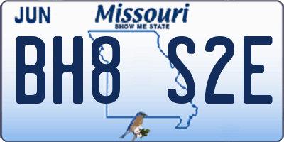MO license plate BH8S2E