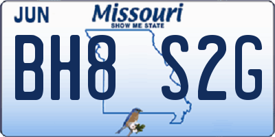 MO license plate BH8S2G