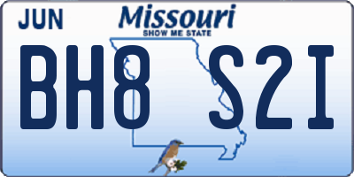 MO license plate BH8S2I