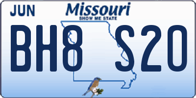 MO license plate BH8S2O