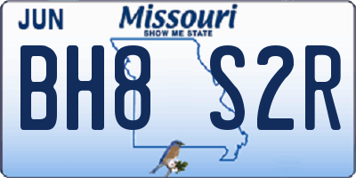 MO license plate BH8S2R