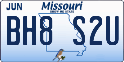 MO license plate BH8S2U