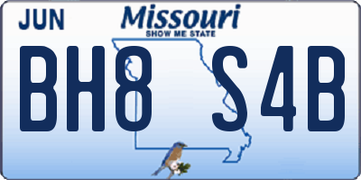 MO license plate BH8S4B