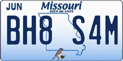 MO license plate BH8S4M