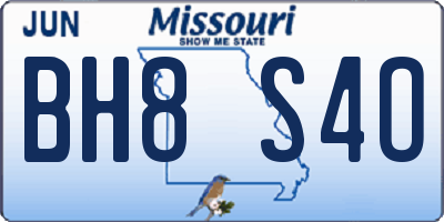 MO license plate BH8S4O