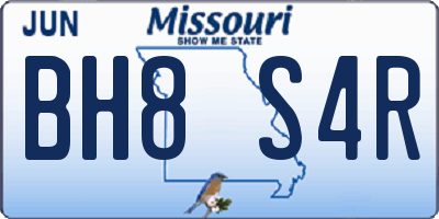 MO license plate BH8S4R